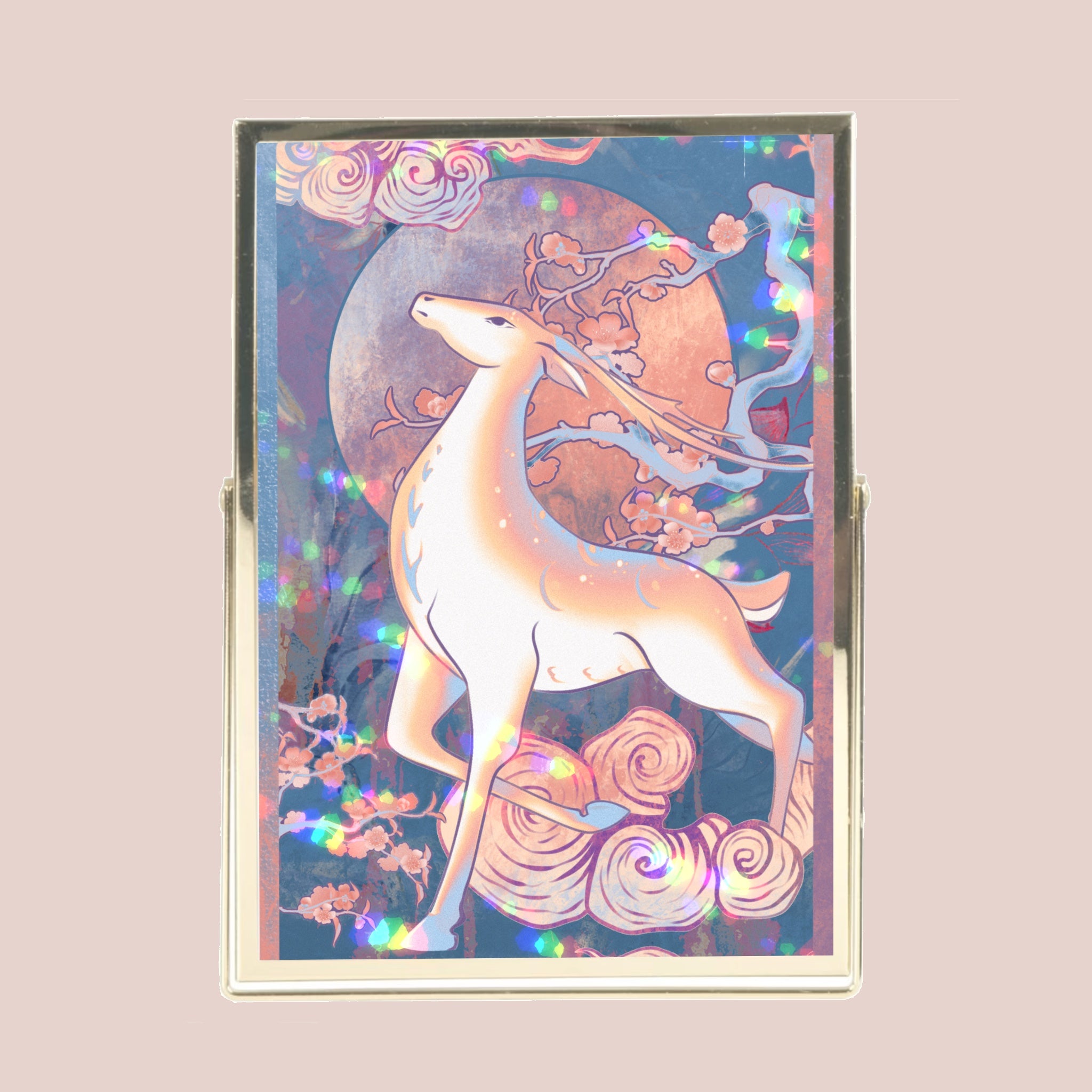 Cadre métal doré Cerf